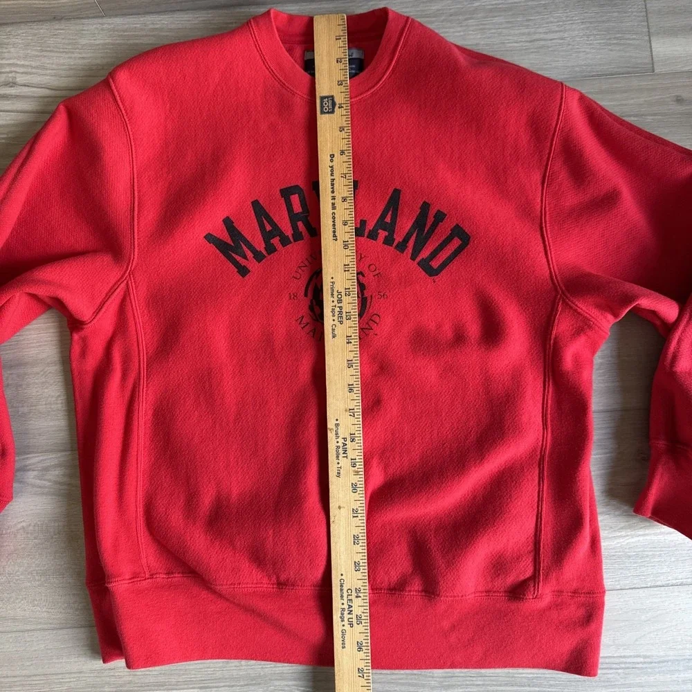 Vintage Champion University Of Maryland Crewneck‎ Sweatshirt Pullover Red Sz M